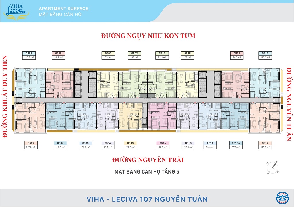 Mặt bằng tầng 5 Viha Complex – Viha Leciva 107 Nguyễn Tuân 