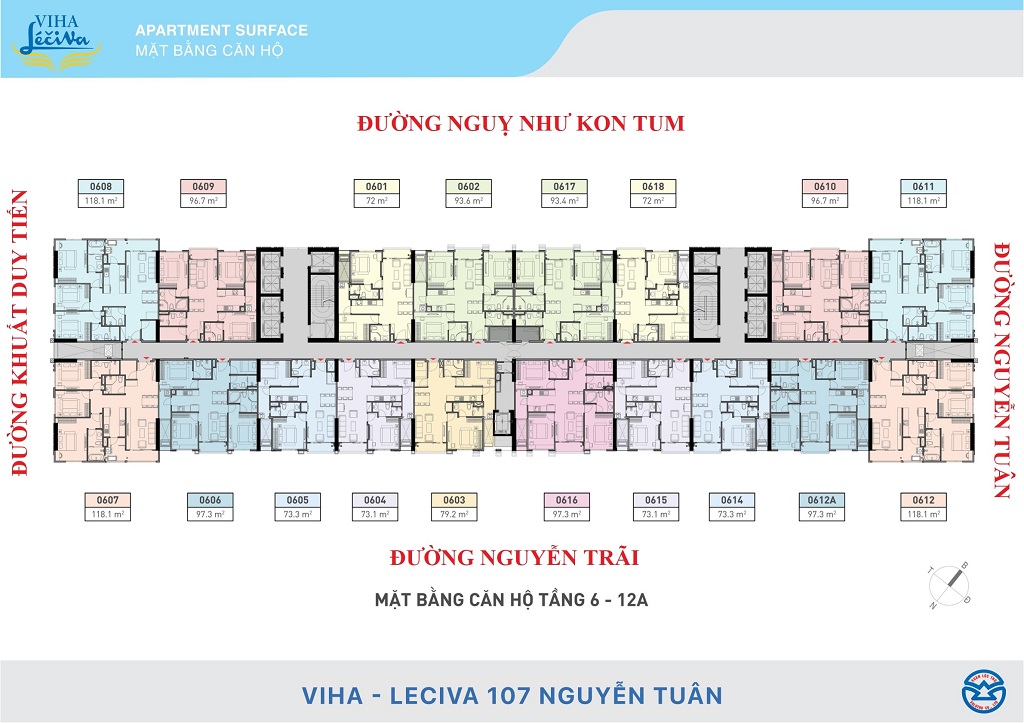 Mặt bằng tầng 6 đến 12A Viha Complex – Viha Leciva 107 Nguyễn Tuân 
